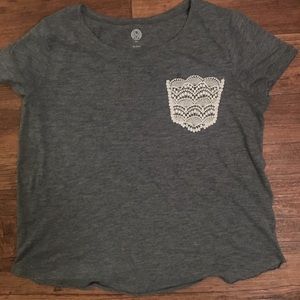 Grey Crochet Pocket Shirt